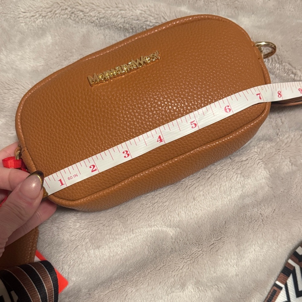 Montana West || NWT Brown Crossbody Bag with Patterned Strap - Picture 15 of 16